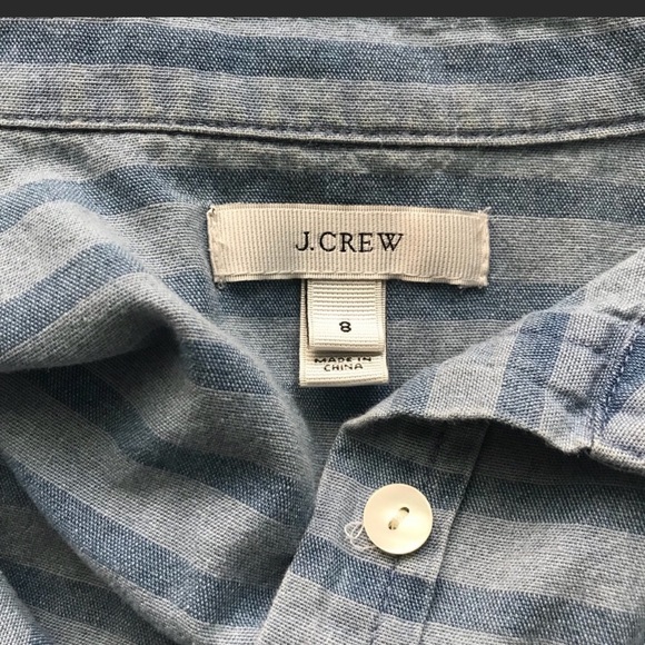 J. Crew striped chambray Popover button down top - Picture 8 of 8